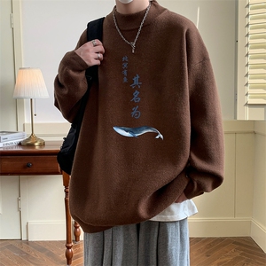 控68半高领毛衣男士大码针织衫男毛线衣男 M18261-P45 加绒款-P65图片
