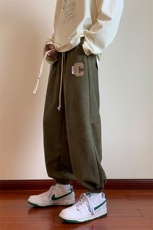 KP602P48港风麂皮绒休闲裤男包边包条宽松大码束脚卫裤，男装休闲裤，星座1204-3