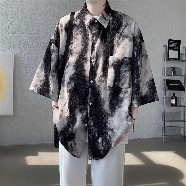 档口现货高品质25夏短袖衬衫冰丝衬衣衫CS159P40,男装衬衫,星座1504（原917）