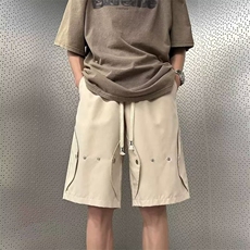 CP1147-P26设计感运动短裤男生高街夏季宽松阔腿休闲五分裤，男装牛仔裤，电商B323A