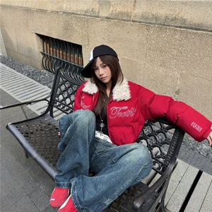 1506-1/M78011/P79美式复古风短款棉服女生翻领时尚图片