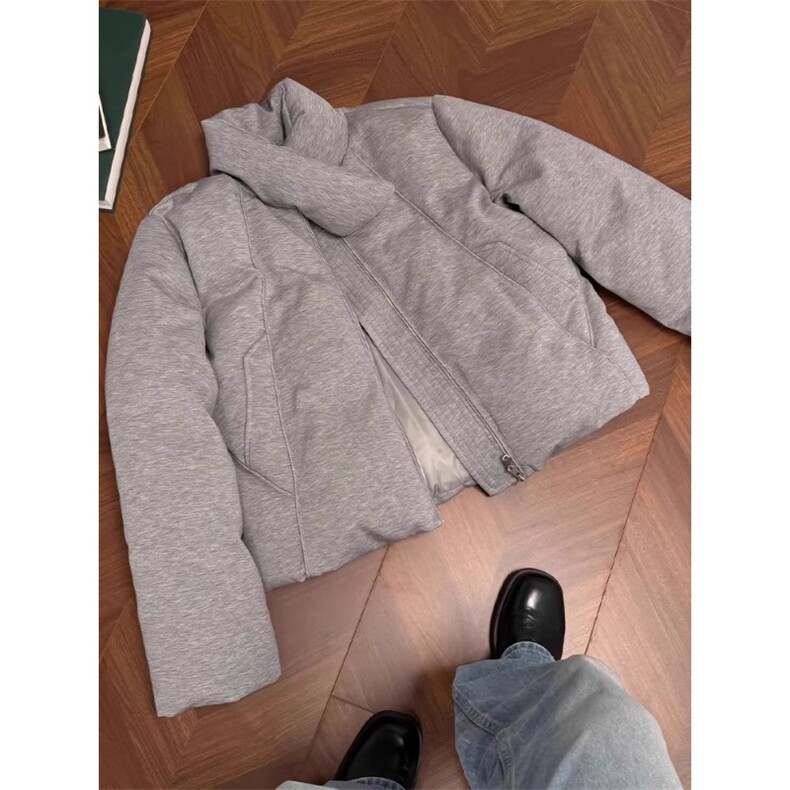 浅灰色哈灵顿棉服空气层围巾外套MY308特P93,男装棉衣,星座908-1