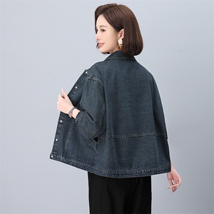 时尚休闲牛仔女2025春秋新款宽松大码中年妈妈洋气减龄图片