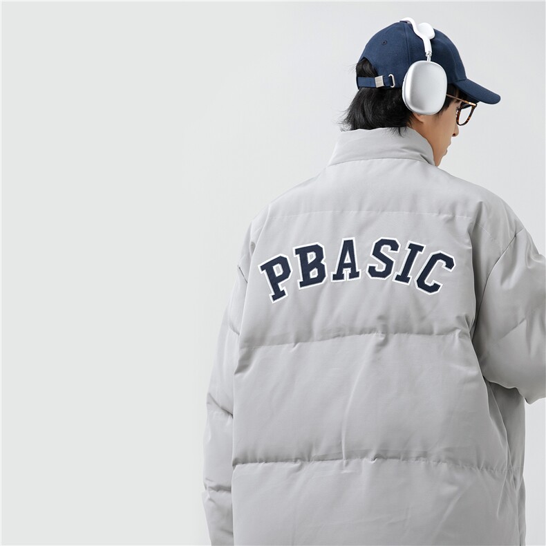 2024冬装模特图字母贴布绣立领棉服面包服外套3760P155,男装棉衣,电商S012（CATTEE）