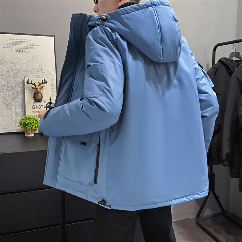 万件现货新款店主风男士修身连帽户外工装白鸭绒羽绒服,男装羽绒服,星座301D-5(原星座1415）