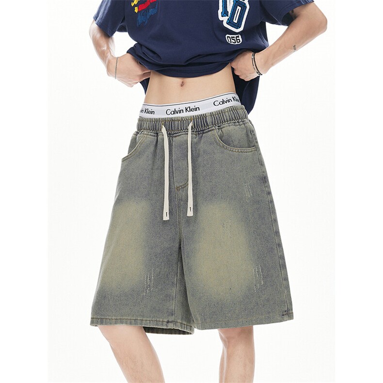 潮流水洗韩版牛仔短裤港风夏季做旧抓痕百搭短裤K529TP40控58，男装牛仔裤，电商A102B