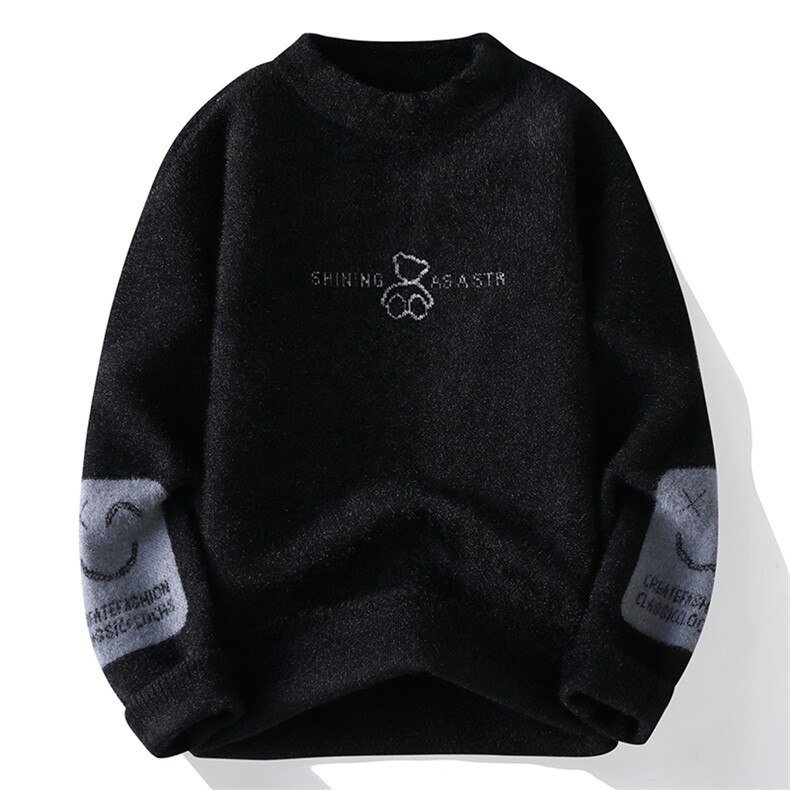 水貂绒男士休闲毛衣提花针织衫男士毛线衣潮流A266-ZZS5509-P48，男装针织衫/毛衣，电商A266