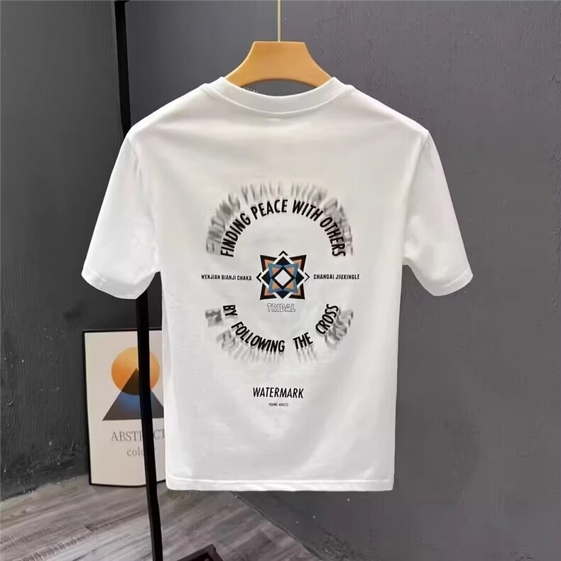 1506/QC42620/P26短袖t恤男潮牌夏季宽松潮流ins简约印花上衣,男装T恤,星座1506
