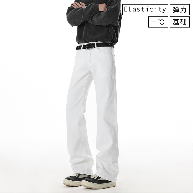 611-DW997-P6078珍珠白微喇直筒修身弹力牛仔裤(大量现货)，男装牛仔裤，星座611