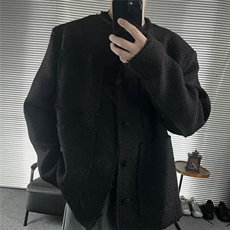 秋冬季新款复古毛边设计感垫肩cleanfit小香风毛边编织粗花呢夹克，男装夹克，星座506A