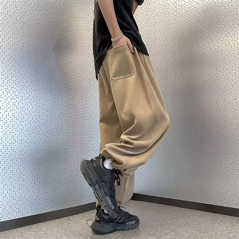 束脚裤男韩版潮纯色高街帅2024夏季新款ins宽松百搭长裤K3872-P43,男装休闲裤,星座412-3