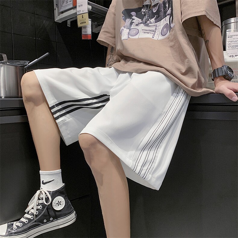 春夏条纹速干宽松短裤XZ604-KG27-P35控48,男装牛仔裤,星座604