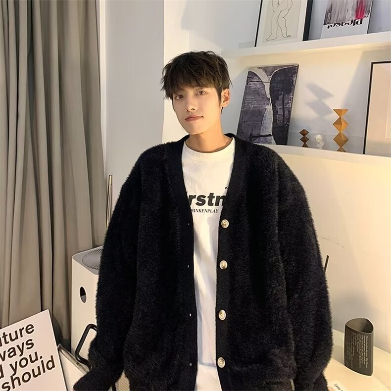 美式毛衣男慵懒风休闲针织衫纯色开衫毛衣HM204P63,男装针织衫/毛衣,星座1116-2