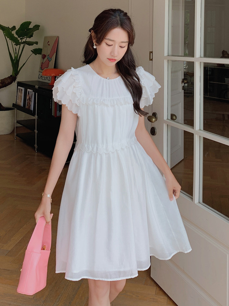 2023法式荷叶边设计精致少女感【现货】082-5079P115K168,女装连衣裙,浙宝192（原082）