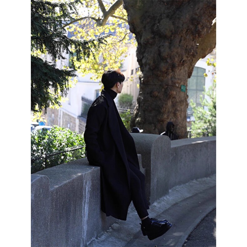 超长款秋冬超长款男士呢大衣韩版潮流加厚风衣DY0010P138,男装风衣,星座1004（原星座815-3）