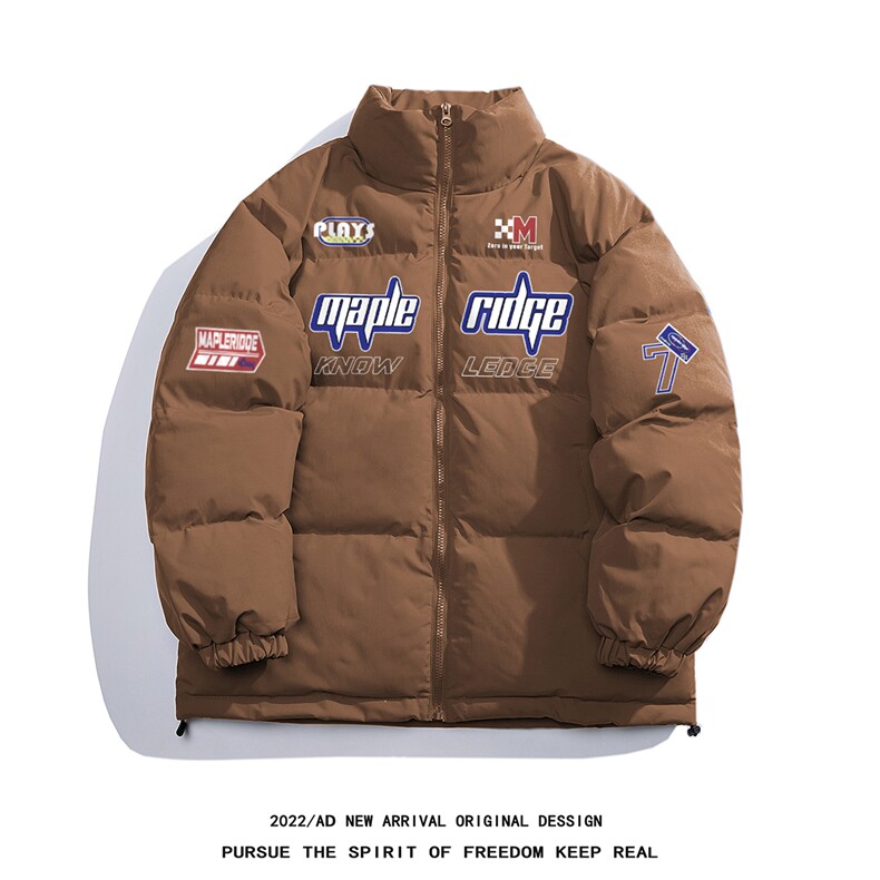 白底22冬季新款美式hiphop设计感潮流保暖立领棉衣MY7025P85控118，男装棉衣，电商A247-1