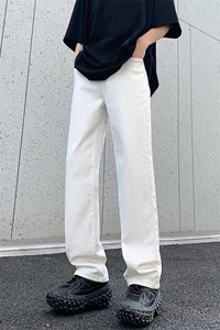 港风大码美式高街修身直筒男女高腰牛仔裤 XZ213-NZ7097-P60控88图片