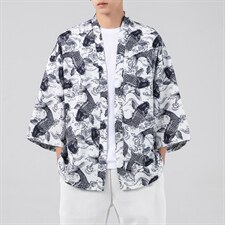 21夏 大码港风日系潮外套和服开衫薄款半袖道袍防晒衣 F12-1/P40图片