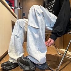XZ616秋季重磅多口袋双褶垂感扎染水洗脏脏裤TY1045特P40控78，男装休闲裤，星座512A（原616）