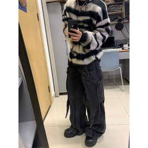 【有货】MY3010CC-特P46 条纹毛衣男慵懒风情侣针织衫外套图片