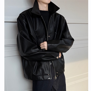皮衣外套男25新款美式机车秋季痞帅飞行员夹克男XZ514-PY2612-P98图片