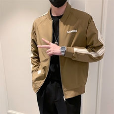 2025新款棒球服外套男春季立领条纹夹克上衣A313-1-901-P105，男装夹克，电商A313-1