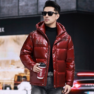 高品质连帽短款90白鸭绒羽绒服外套中青年男装加厚羽绒服夹克图片