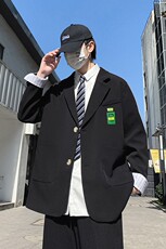 小西装男士秋冬季痞帅学院风dk制服宽松休闲单西服外套男XZ03-P80，男装西服，星座505-3