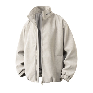 2026春季抖音得物高品质新款扎染PU皮衣立领雾面皮夹克外套男P58图片