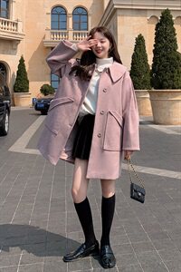 做货中8511B-802  2020冬季新款中长款毛呢外套图片