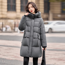 《爆2025冬款中长款羽绒服时尚简约休闲不挑身材不挑年龄上身显瘦，女装羽绒服，米莱