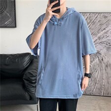 时尚日系气质男套头青春ins夏季连帽卫衣原宿新款潮流T703-P38，男装T恤，星座512-4