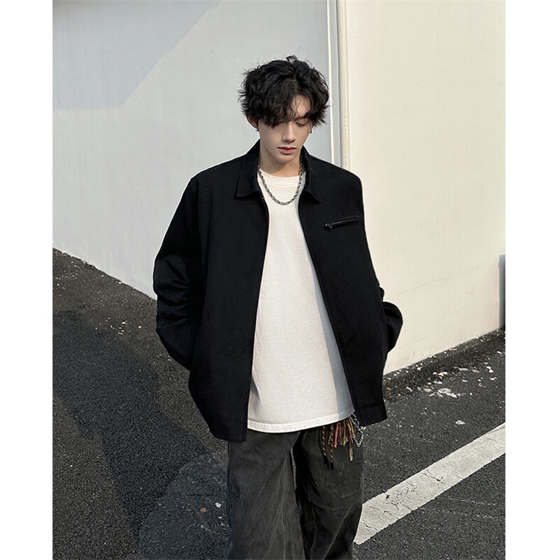 8XL-M春季水洗帆布短款夹克男生vintage美式复古工装外套JK003P98,男装夹克,电商B312