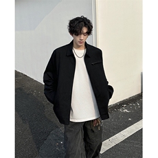 8XL-M春季水洗帆布短款夹克男生vintage美式复古工装外套JK003P98，男装夹克，电商B312