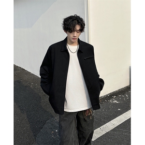 8XL-M春季水洗帆布短款夹克男生vintage美式复古工装外套JK003P98图片