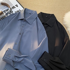 25年春季纯色衬衫长袖大码宽松落肩现货DS-C323-1-2208-特批30，男装衬衫，电商C323-1