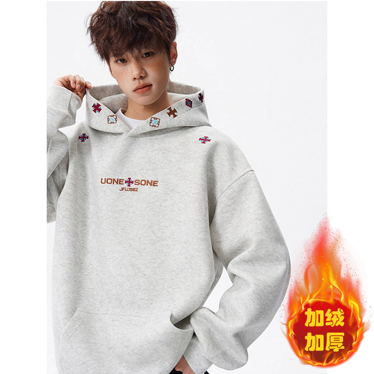 网图-420g高品质刺绣连帽卫衣男 cp246-特p42 加绒cp246jr-特p45图片