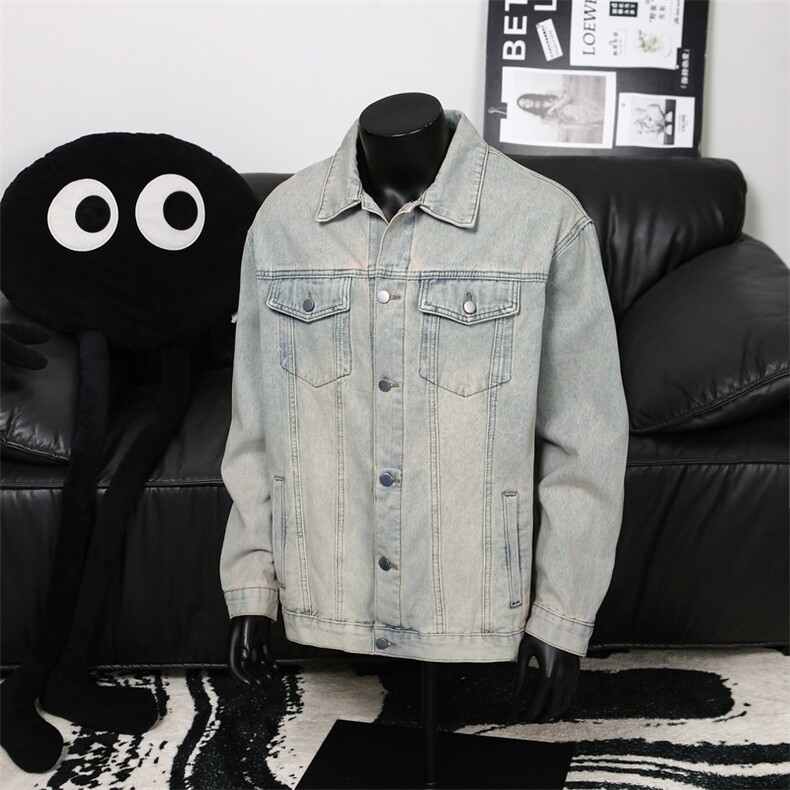 高街牛仔外套男款春秋痞帅水洗宽松翻领秋装休闲夹克JK2130-特P68，男装工装外套，星座210-1