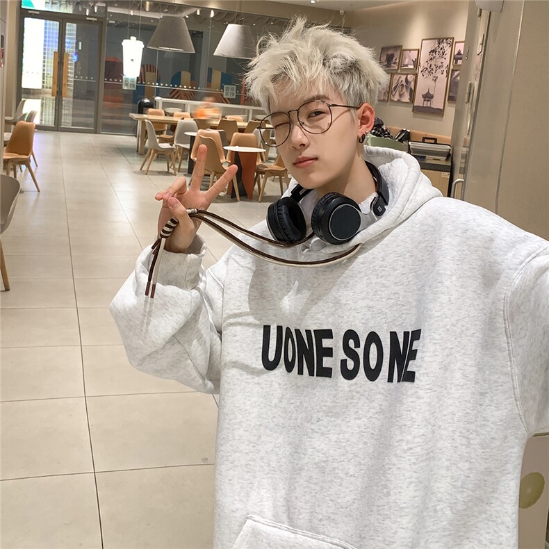 大码秋冬高品质480G重磅加厚羊驼绒硅胶印花连帽卫衣JF51-P65控98，男装卫衣，电商A422-1