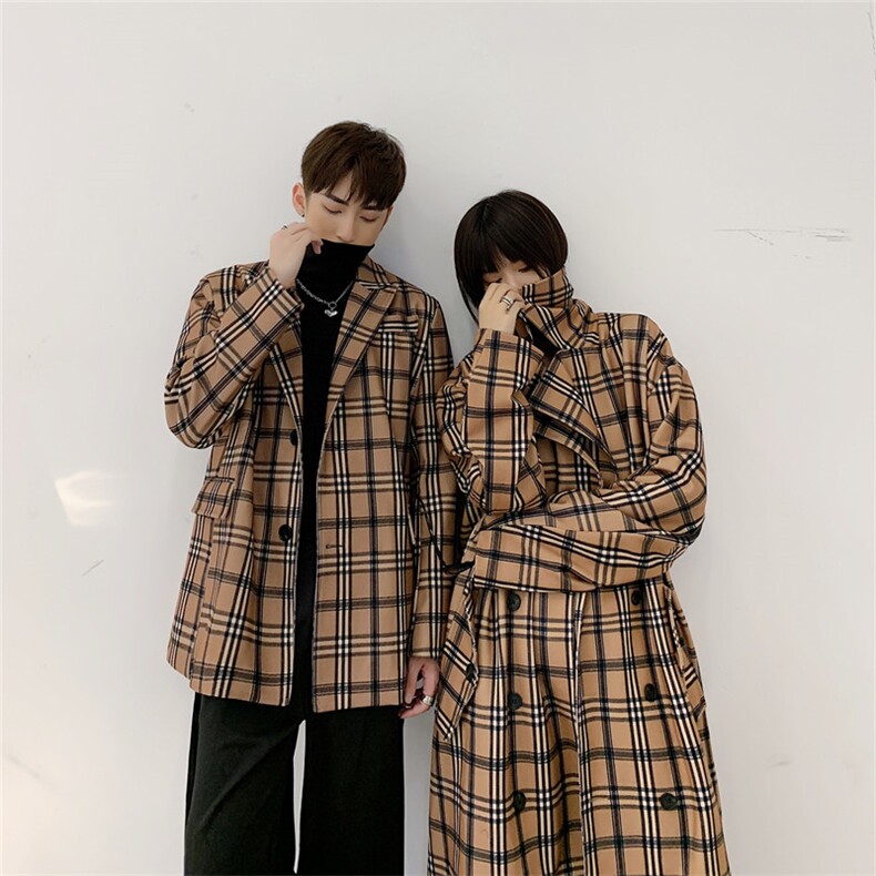 制高端羊毛呢格子系列之西服复古潮流廓形外套A452-19110,男装西服,电商A452