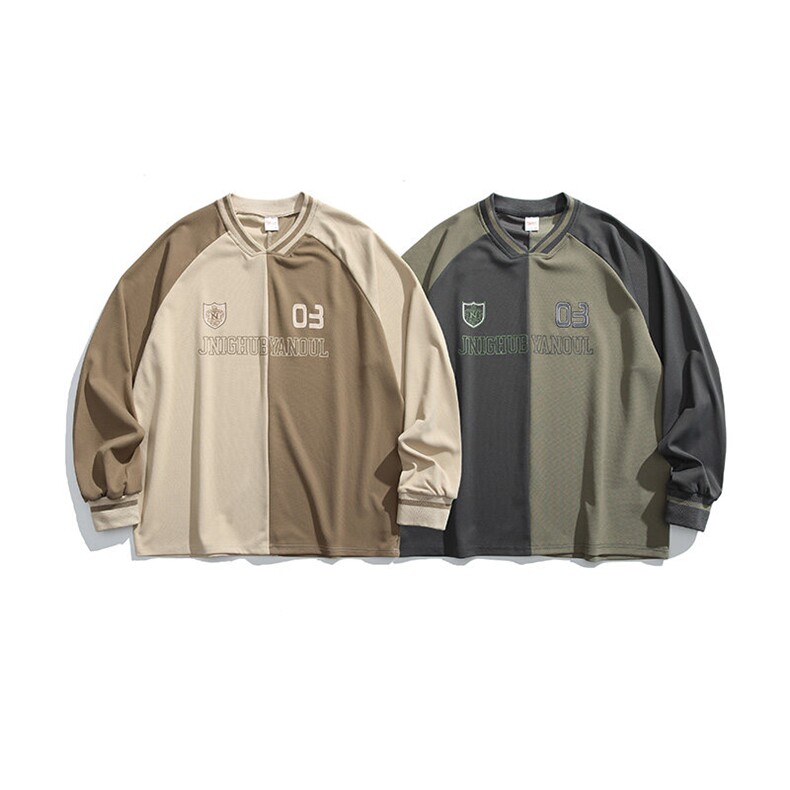 2025春季新款男装日系潮牌拼接宽松卫衣休闲外套WY650-F66，男装卫衣，电商A101（原外27）