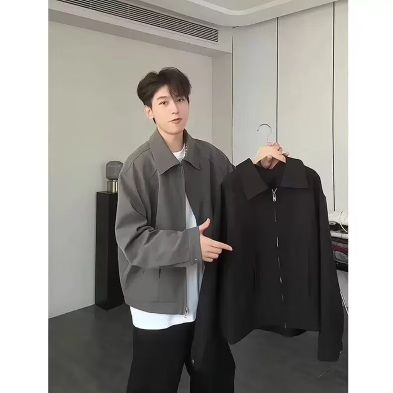 美式复古西装外套春秋廓形正肩棒球服成熟稳重男装夹克W6760-P58,男装夹克,星座412-1