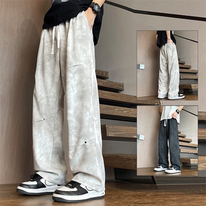 春夏季新款美式休闲工装裤男潮流宽松直筒拖地阔腿裤子KZ006-P38图片