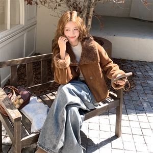 美拉德羊羔毛外套女皮毛一体翻领加厚保暖2025新款8061-P185-K280图片
