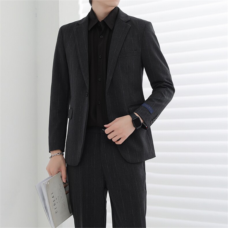 休闲西服男士韩版潮流痞帅小西装春季宽松百搭条纹外套XZ18-P138,男装西服套装,星座610（原A335）