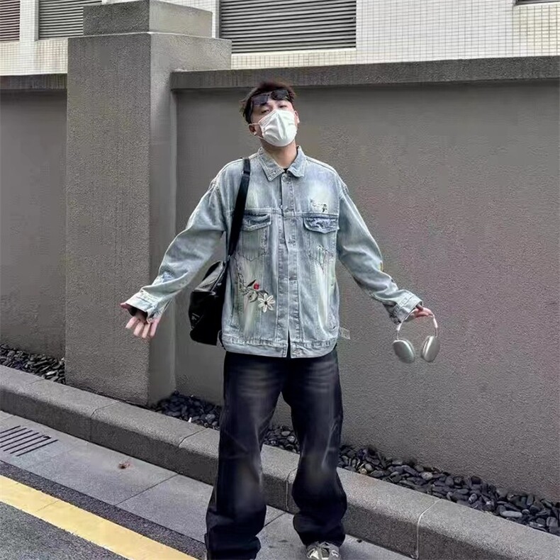 春秋牛仔外套男水洗休闲潮牌痞帅复古百搭夹克AJ24-P64图片
