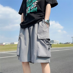 五分裤潮牌中裤宽松休闲短裤夏季直筒裤纯色工装裤男 K6939-P28图片