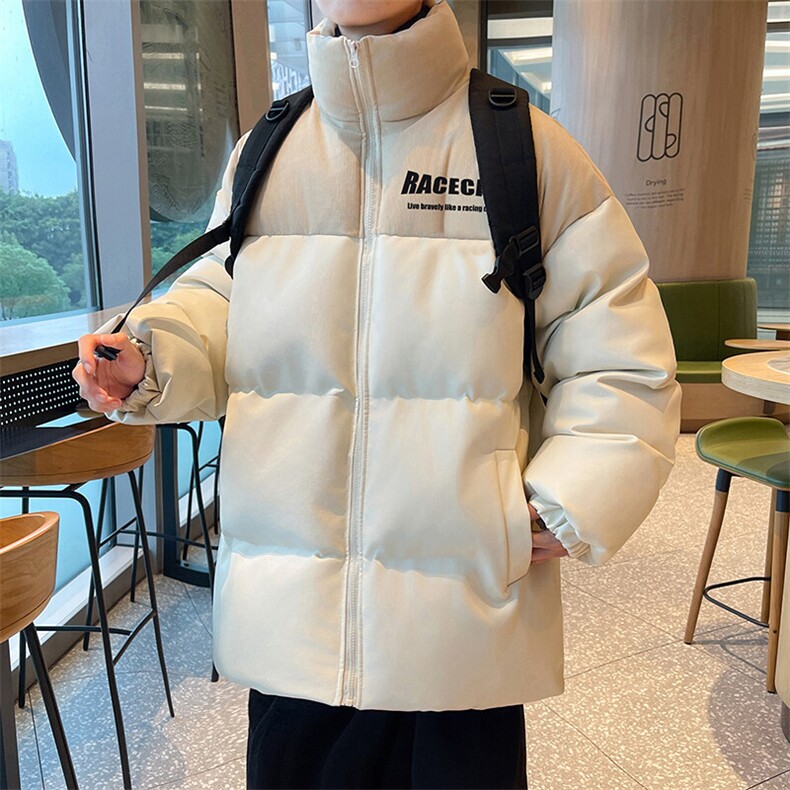 新款PU皮拼接灯芯绒立领印花棉衣男棉服冬季加厚棉袄MY615-P115,男装棉衣,星座505-3
