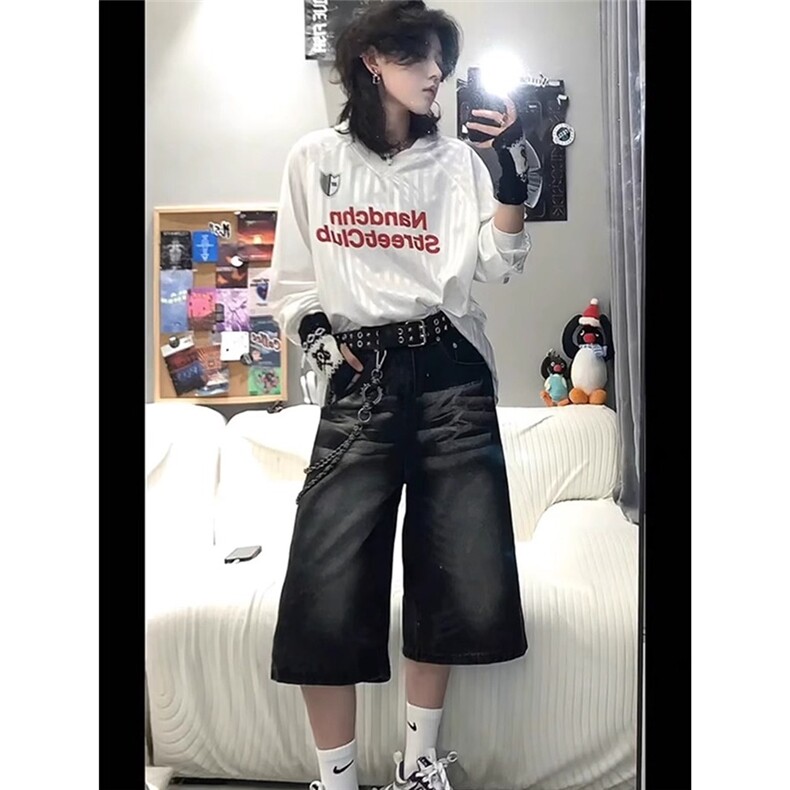美式复古字母印花条纹短袖男冰感丝速干t恤cleanfit宽松休闲上衣,男装T恤,星座506A