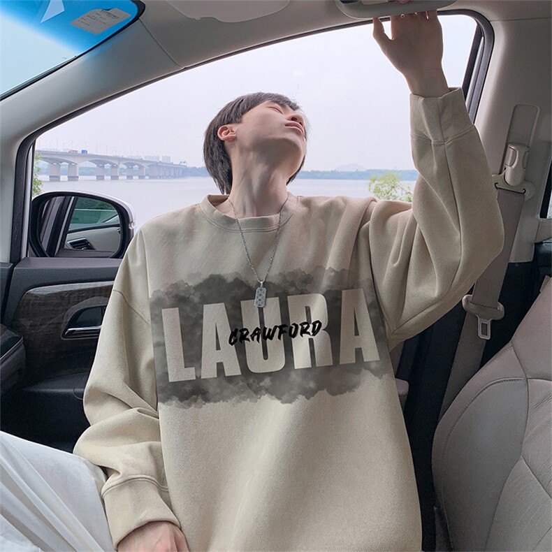 2025秋季男潮流休闲wyjp-4378卫衣圆领麂皮绒特p35控69,男装卫衣,星座605(原A050)